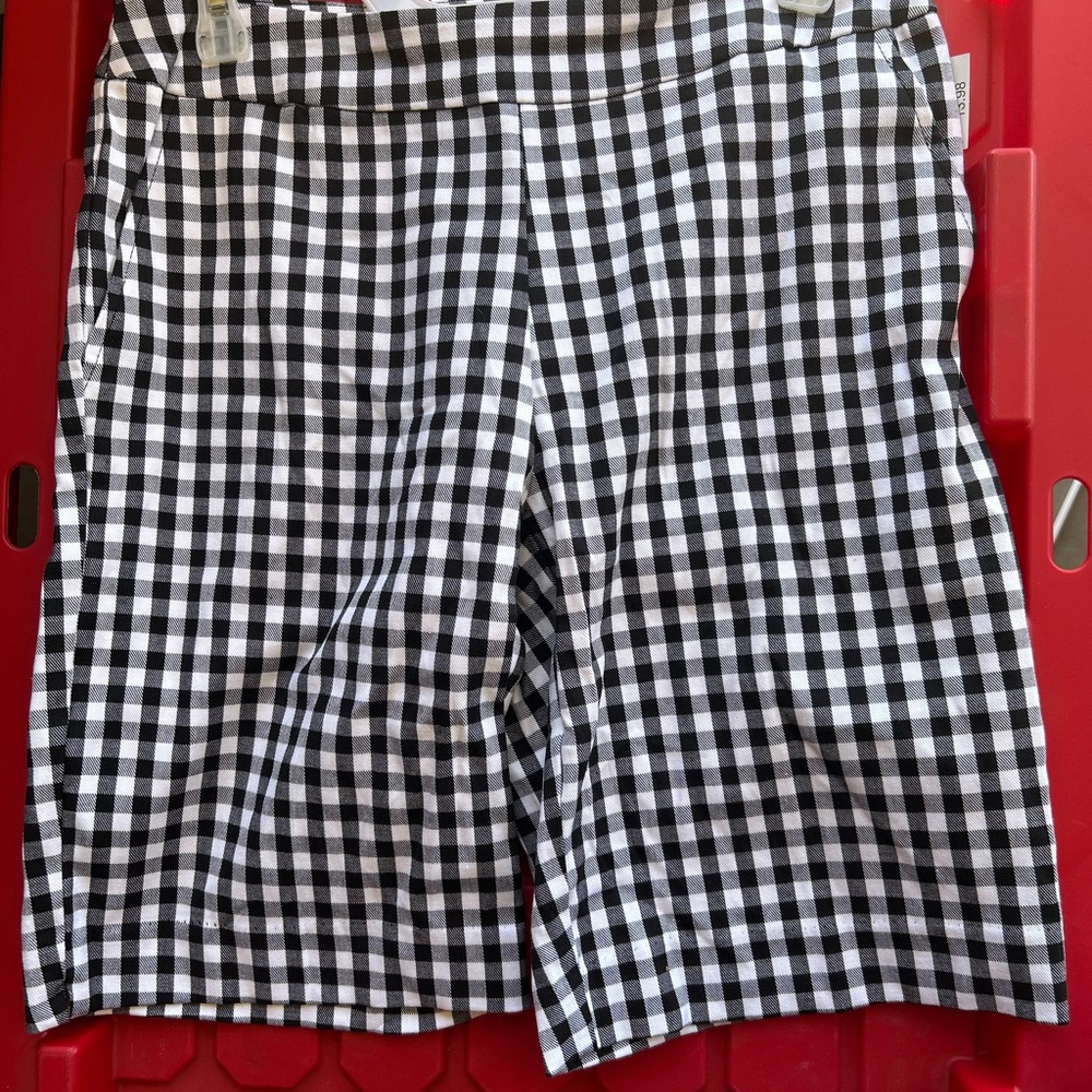 Black and White Checkered womens Shorts